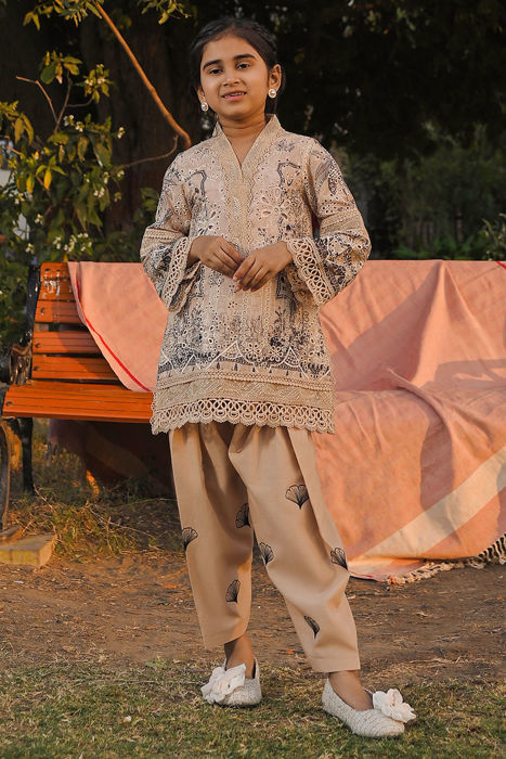 Shop Orange Cotton Printed Salwar Suit for Girl Kids Leisure Wear Online at  Best Price